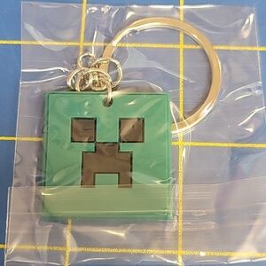 Minecraft Creeper Themed Purse Charm Keyring New
